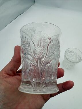 Gorgeous Vintage Mosser Inverted Thistle Clear Glass Tumbler